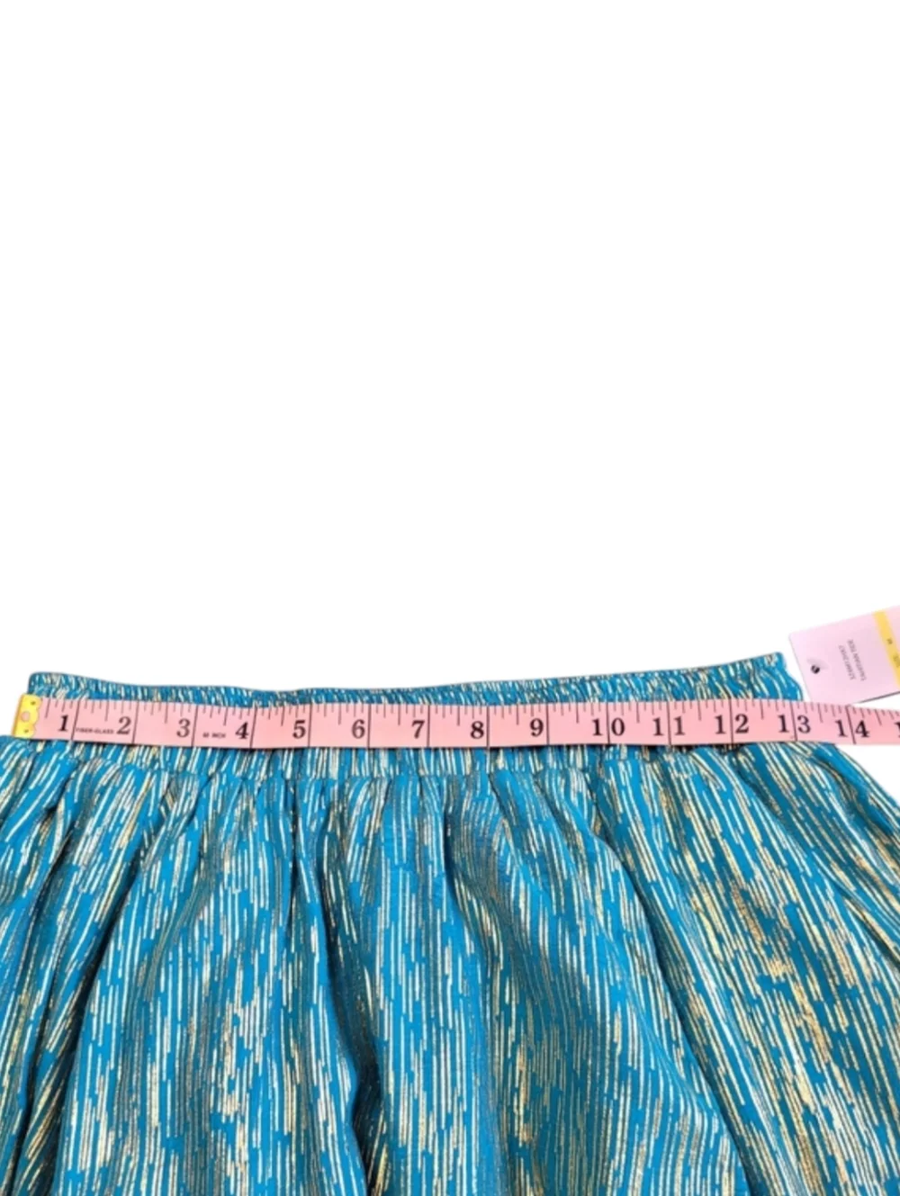 Nanette Lepore Teal Gold Metallic Midi Skirt Asymmetrical Festival Boho M NWT